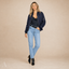 Women's Classic Full-Zip Ribbed-Cuff Relaxed Bomber Jacket