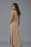 Women's Classic High Waist Cap Sleeve Midi Dress