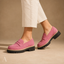 Women's Classic Penny Loafers with Chunky Lug Sole and Low Block Heel