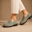 Women's Classic Penny Loafers with Chunky Lug Sole and Low Block Heel