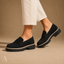 Women's Classic Penny Loafers with Chunky Lug Sole and Low Block Heel