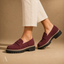 Women's Classic Penny Loafers with Chunky Lug Sole and Low Block Heel