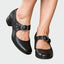 Women's Classic Round-Toe Buckle Strap Low-Heel Mary Jane Pumps