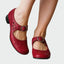 Women's Classic Round-Toe Buckle Strap Low-Heel Mary Jane Pumps