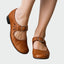 Women's Classic Round-Toe Buckle Strap Low-Heel Mary Jane Pumps