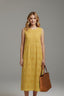 Women's Classic Round Neck Sleeveless Midi Dress