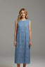 Women's Classic Round Neck Sleeveless Midi Dress