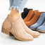 Women's Classic Side-Zip Almond-Toe Low Block-Heel Ankle Boots