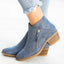 Women's Classic Side-Zip Almond-Toe Low Block-Heel Ankle Boots