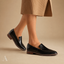 Women's Classic Slip-On Apron-Toe Low-Heel Dress Loafers