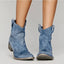 Women's Classic Western-Style Ankle High Boots Flat Heel
