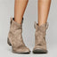 Women's Classic Western-Style Ankle High Boots Flat Heel