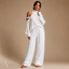 Women's Cold-Shoulder High-Neck Sweater & Wide-Leg Trouser Set