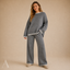 Women's Contrast Trim Sweater and Wide-Leg Trousers Two-Piece Set