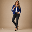 Women's Cropped Open-Front Round-Neck with Buttons Cardigan Jacket
