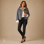 Women's Cropped Open-Front Round-Neck with Buttons Cardigan Jacket