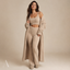 Women's Cropped Tank Top Cardigan and High-Waist Trouser Three-Piece Set