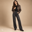 Women's Cropped Zip-Front with Pointed Collar and Elastic Hem Jacket