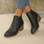 Women's Cutout with Side Zip and Low Block Heel Ankle Boots