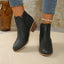 Women's Cutout with Side Zip and Low Block Heel Ankle Boots
