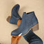 Women's Cutout with Side Zip and Low Block Heel Ankle Boots