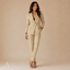 Women's Double-Breasted Notch-Lapel Blazer Slim Ankle-Trouser Set