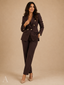 Women's Double-Breasted Notch-Lapel Blazer Slim Ankle-Trouser Set
