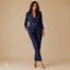 Women's Double-Breasted Notch-Lapel Blazer Slim Ankle-Trouser Set