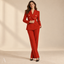 Women's Double-Breasted with Peak Lapels and Flap Pockets Fitted Blazer