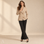 Women's Double-Breasted with Peak Lapels and Flap Pockets Fitted Blazer