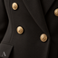 Women's Double-Breasted with Peak Lapels and Flap Pockets Fitted Blazer