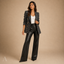 Women's Double-Button Tailored Slim-Fit Structured Blazer Jacket