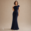 Women's Draped-Neck Ruched Flattering-Fit Flowy Maxi Dress