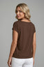 Women's Elegant Draped Cowl Neck Short Sleeve Blouse