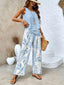 Women's Elegant Layered Wide Leg Two Piece Summer Set