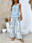 Women's Elegant Layered Wide Leg Two Piece Summer Set