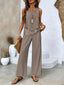 Women's Elegant Layered Wide Leg Two Piece Summer Set