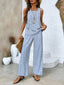 Women's Elegant Layered Wide Leg Two Piece Summer Set