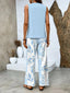 Women's Elegant Layered Wide Leg Two Piece Summer Set