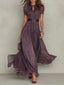 Women's Elegant Purple Chiffon Keyhole Maxi Dress