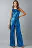 Women's Elegant Sequin Belted Wide Leg Jumpsuit