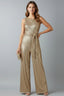Women's Elegant Sequin Belted Wide Leg Jumpsuit