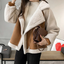 Women's Classic Faux Shearling Fleece Lined Lapel Jacket