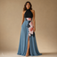 Women's Floral Crew-Neck Sleeveless A-Line Side-Slit Maxi Dress