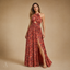 Women's Floral Open-Back Flowy Adjustable-Tie Maxi Dress