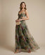 Women's Floral Print Tulle Strapless Maxi Dress