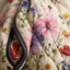 Women's Floral Quilted Open-Front with Stand Collar and Pockets Jacket