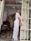 Women's Floral Two Piece Top And Wide Leg Pants Set