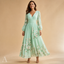 Women's Floral V-Neck Long-Sleeve Flowy Relaxed-Fit Midi Dress