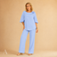 Women's Flowy Wide-Leg Relaxed Top and Trousers Two-Piece Set
